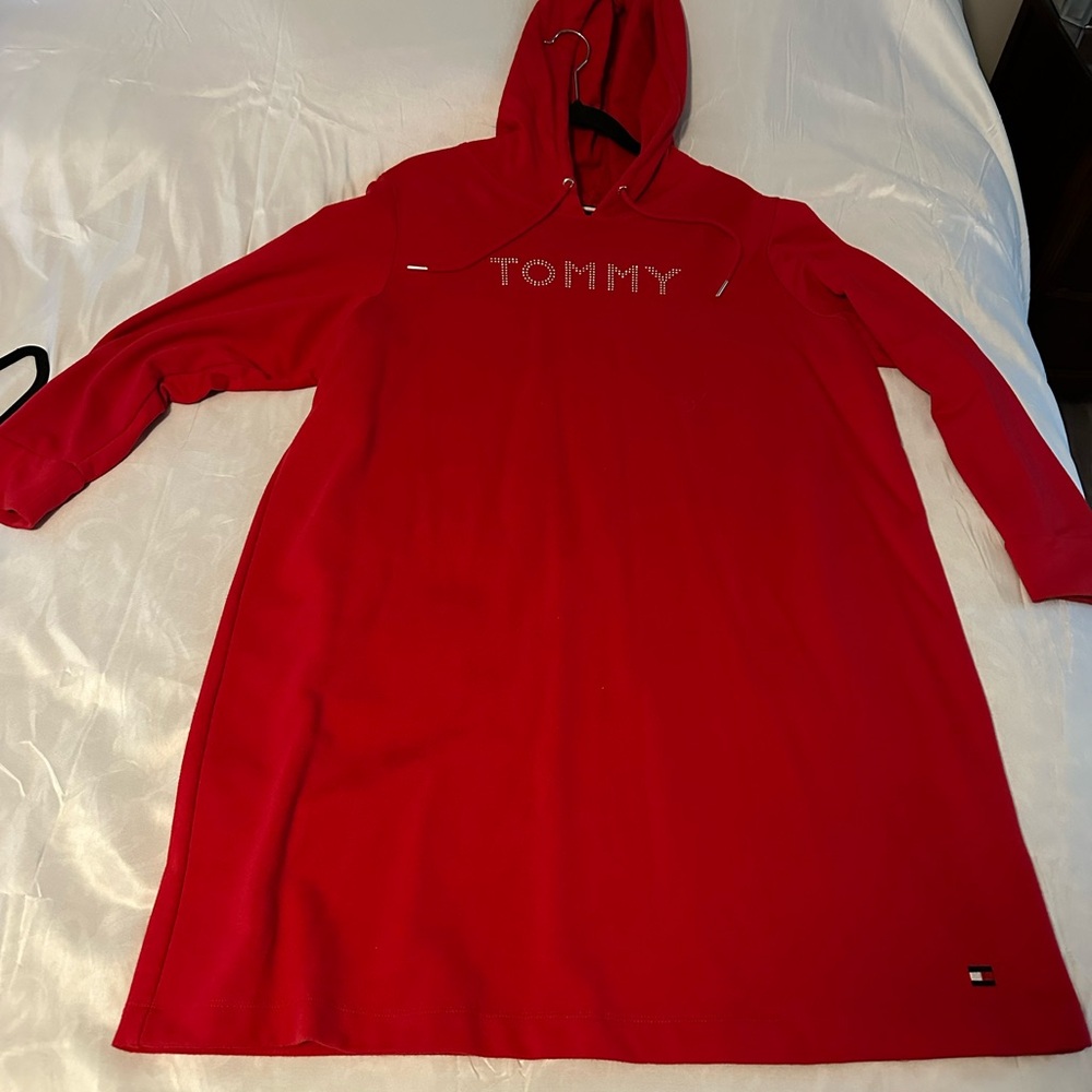 Tommy Hilfiger Red Embellished Hoodie
